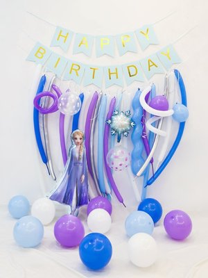 【熱賣精選】氣球裝飾 網紅長條氣球女寶寶周歲生日裝飾兒童卡通派對場景布置背景墻 生日氣球 氣球佈置 氣球