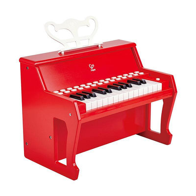 可開發票量大優惠Hape多功能鋼琴25鍵燈光教學電子琴兒童初學家用寶寶木制彈奏玩具