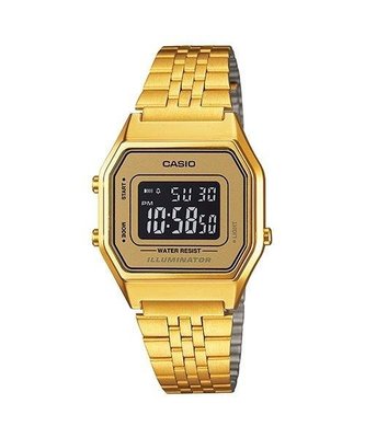 附台灣卡西歐保卡才是公司貨【時間光廊】CASIO 卡西歐 復古金色數字型電子錶 LA680WGA-9B