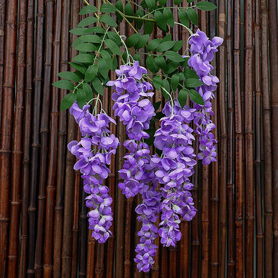 仿真紫藤花阿勃勒巨型長枝塑料假花花藤絹花室內客廳裝飾垂吊拍照