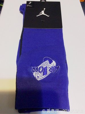 Jordan 11代 怪物奇兵 Space Jam sock 襪子 長襪 藍黑色 L號 27cm-30cm 交換禮物