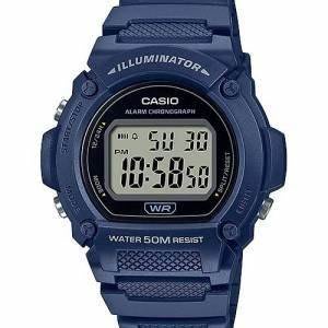 卡西歐 CASIO 復古風格 圓型錶殼設計 電子錶 黑色 橡膠 男錶 W-219H-2AVDF【神梭鐘錶】