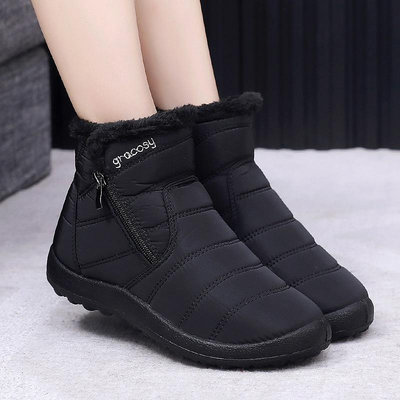 冬季加大碼女式雪地靴加厚保暖靴防水舒適棉鞋