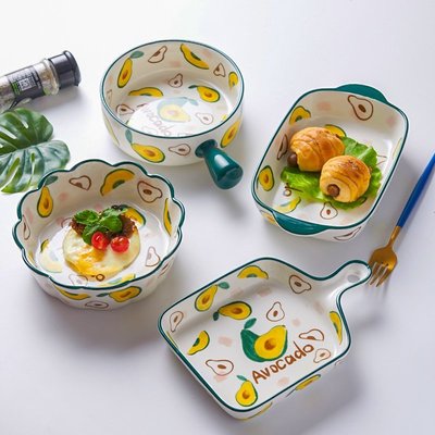 促銷打折 日式餐具碗碟套裝陶瓷碗筷盤子家用個性創意菜盤烤盤烤箱焗飯碗