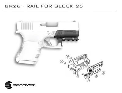【BCS】RECOVER 適用於 Glock 26 和 27 的 GR26 導軌魚骨-REGR26-01