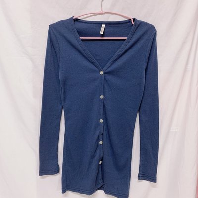 轉賣 台灣製 長版棉質外套 針織薄外套 防曬外套 小外套 (藍F)