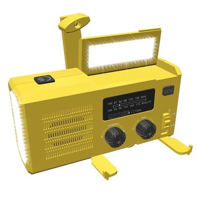 現貨 日本常用防災防水多功能戶外應急手搖發電太陽能手電筒充電收音機特價