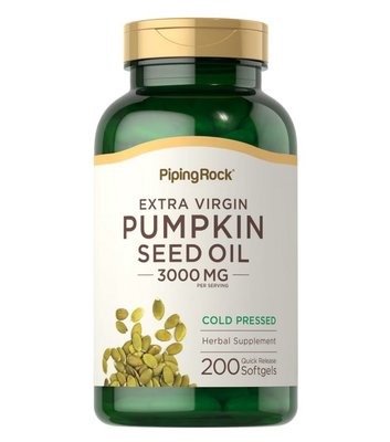 【天然小舖】Piping Rock Pumpkin Seed Oil 冷壓南瓜子油 南瓜籽油 1000mg 200顆