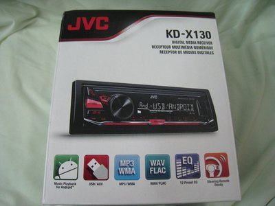 JVC KD-X130 MP3/USB/AUX 無碟主機 全新品. 公司貨