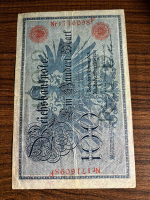 德國100馬克舊紙幣，8不27640