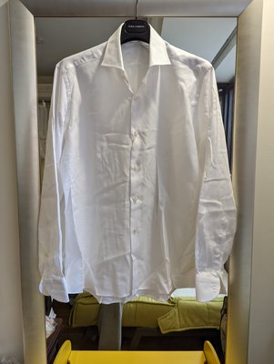 ROBERTO CAVALLI頂級主牌全新真品白色襯衫(41號)(有包裝盒與備扣)-1.9折出清(不議價商品)