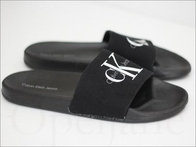 CK Calvin Klein 卡文克萊黑色橡膠材質輕便舒適 居家外出 拖鞋 海灘鞋 涼鞋 42號 9號愛Coach包包