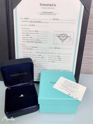 小巴黎二手名牌~Tiffany 經典 六爪鑽 婚戒 25分 Dcolor最好的等級  有證書 盒裝