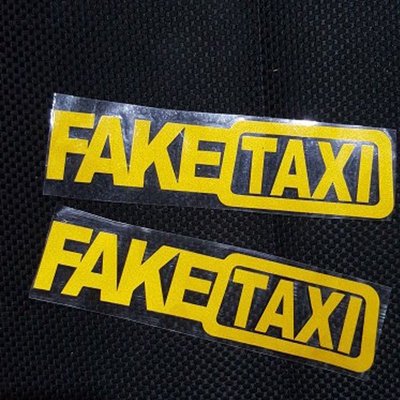 FAKE TAXI 假計程車漂移標誌搞笑 TAXI 貼紙車貼 多色  車貼 精美車貼 個性卡通反光車貼 貼紙
