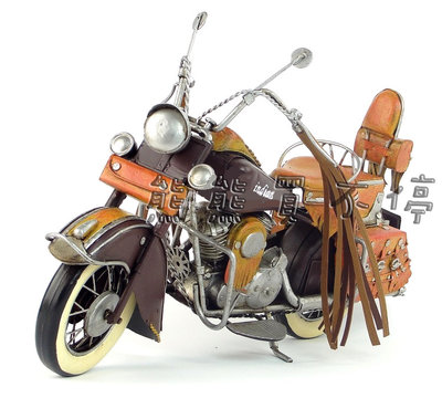 [在台現貨/超推!! 1/8摩托車] 鐵製 手工 復古 鐵皮製 美國 印地安 嬉皮風  重型摩托車 1943年 重機模型