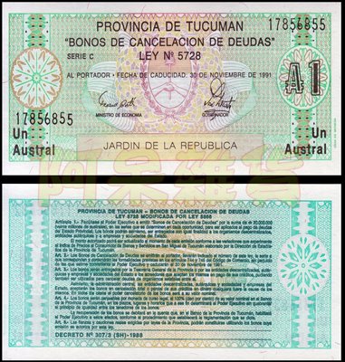 森羅本舖 實體拍攝 稀少 阿根廷 1 奥斯特 1991年 鈔票 紙鈔 鈔 幣 錢幣 外鈔 外幣 低價