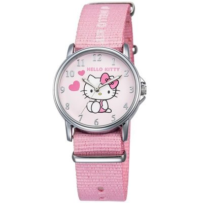 [時間達人]HELLO KITTY帆布凱蒂貓 手錶 帆布錶帶 三麗鷗股份有限公司授權KT067LWPP