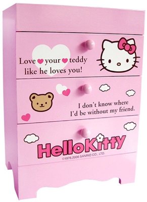 正版授權 三麗鷗 HELLO KITTY 凱蒂貓 桌上三層收納盒 置物盒 抽屜盒 三抽盒 收納盒 桌上盒