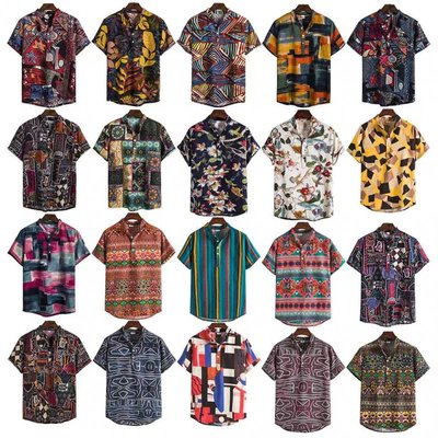 外貿男裝 hawaiian shirt summer tops shirts for men 花襯衫男潮 碎花
