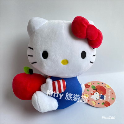 [Kitty 旅遊趣] Hello Kitty 絨毛娃娃 絨毛玩偶 凱蒂貓 蘋果 擺飾 禮物 收藏
