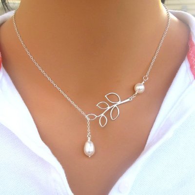 ╭✿蕾兒0509✿╮LA018-歐美時尚幾何樂章點綴珍珠鎖骨鍊短項鍊項飾品