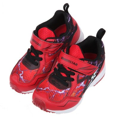 童鞋(15~23公分)Moonstar日本金屬寶紅閃電競速兒童機能運動鞋I1Q482A