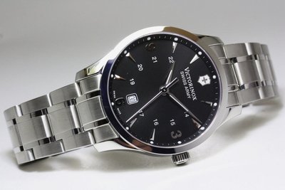 【優力文具】VICTORINOX 瑞士維氏 Alliance 聯盟系列 紳士腕錶-黑/40mm(241473)