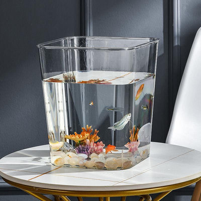 專場:塑料魚缸透明玻璃亞克力魚缸一體成型防摔魚缸插花水缸生態缸