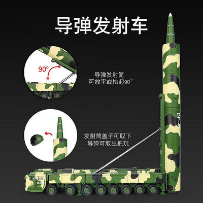 仿真模型車 合金導彈車東風41洲際導彈發射車東風31導彈可發射車模型閱兵擺件