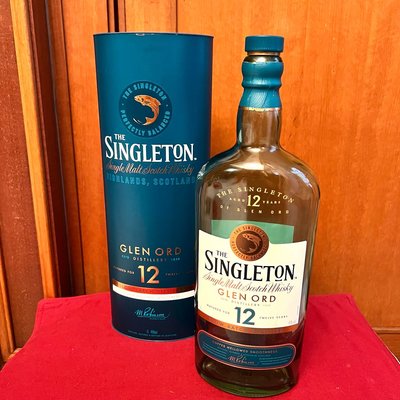 SINGLETON 蘇格登12年蘇格蘭威士忌空酒瓶(1000ml)/多用途玻璃空瓶/空洋酒瓶/裝飾/容器/花器/酒瓶/水瓶(含盒裝）