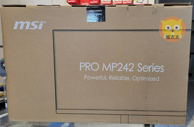 貓太太【3C電腦賣場】微星 MSI PRO MP242 24型 防眩光螢幕(VGA.HDMI/內建喇叭/IPS)現貨