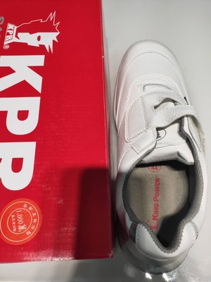KPR尊王安全鞋 防靜電黏貼型防潑水工作鞋 塑鋼頭安全鞋(L-055WJSD白色