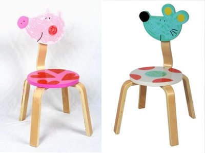 【奇滿來】兒童椅 靠背椅 小豬 老鼠 書桌椅 學習椅 吃飯椅 孩童可愛動物椅 玩具椅 DIY教室教學椅 BABM