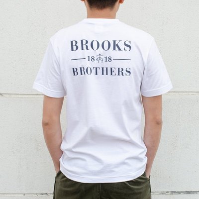 【熱賣精選】美國Brooks Brothers 布克兄弟男全棉印花圓領短袖T恤后背大logo