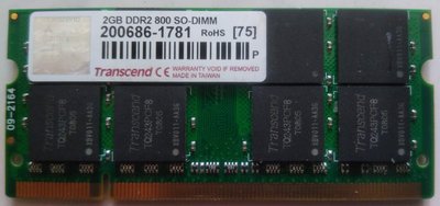 (終身保固)創見 DDR2-800 2G 筆電記憶體(高雄市)