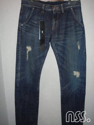 特價「NSS』uniform experiment 12 DAMAGED SLIM DENIM PANT 破壞牛仔褲 S