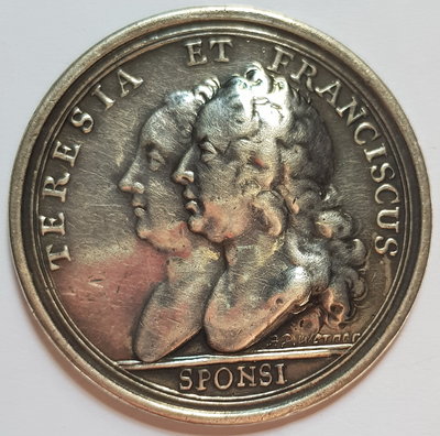 奧地利銀章  1736 Austria Marriage of Maria Theresa Silver Medal.