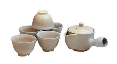 日本製造 好品質 素雅和風側把壺茶具一壺五杯組 日式陶瓷壺茶壺茶碗泡茶壺套裝陶器側把壺茶杯擺件禮品