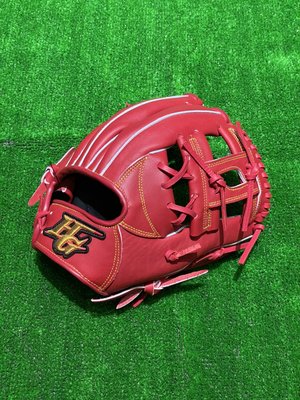 棒球世界全新Hi-Gold少年用牛皮棒球手套特價內野手工字球檔11.5吋紅色
