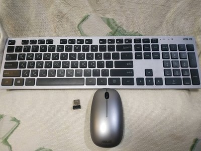 銀黑專業質感 流線美型ASUS W5000無線鍵鼠組 無線鍵盤滑鼠組 二手良品 滑鼠左鍵要稍大力按