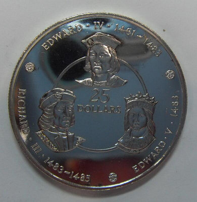 極致優品 開曼群島 1980年 25元 約克王朝 35.64克紀念銀幣 FG3404 FG1304