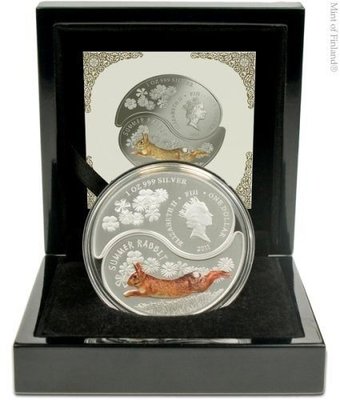 斐濟 紀念幣 2011 兔年雙季紀念銀幣 原廠原盒