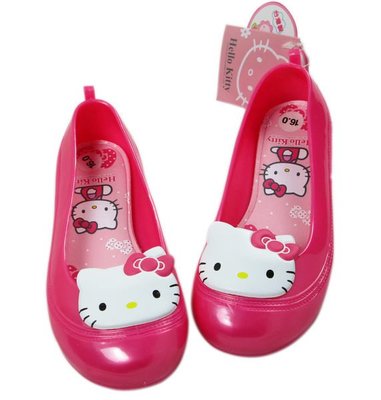 【卡漫迷】Hello Kitty 兒童 果凍鞋 ㊣版 娃娃鞋 小女孩 休閒鞋 台灣製 Size 16號