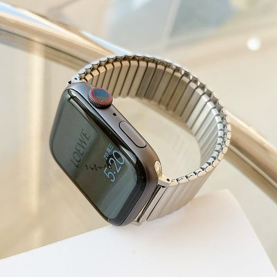 下殺-彈簧不銹鋼iwatch表帶金屬彈力磨砂S7代適用applewatch蘋果se手表
