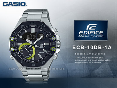 CASIO 卡西歐 手錶專賣店 國隆 ECB-10DB-1A EDIFICE 藍牙智慧錶款 手機藍牙連線功能 男錶
