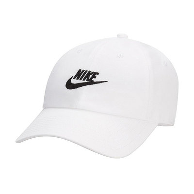 NIKE CLUB CAP U CB FUT WSH L 帽子 白色 老帽 可調 刺繡 FB5368-100