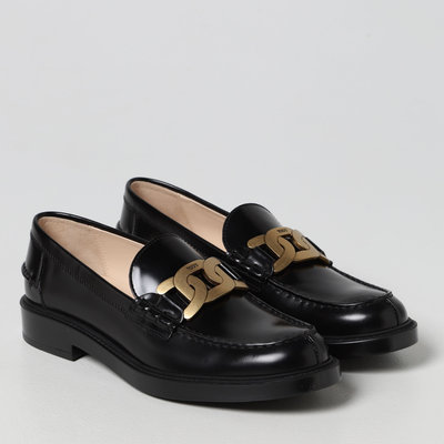CC Collection 代購 Tod's KATE 低跟款 黑色復古仿舊鏈扣樂福鞋