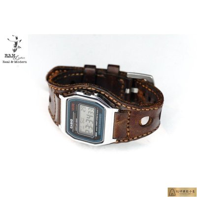 卡西歐 AE 1200 WHD 和 18 毫米紅棕色皮革 BX3 手錶的真皮 RAM 皮革錶帶耐用美觀[IU卡琪拉小屋]886
