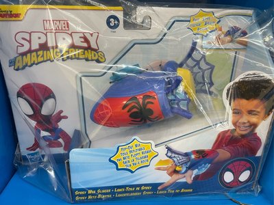 5/3前 孩之寶 Marvel 漫威蜘蛛人與他的神奇朋友們 卡通 蜘蛛網發射器 青dii