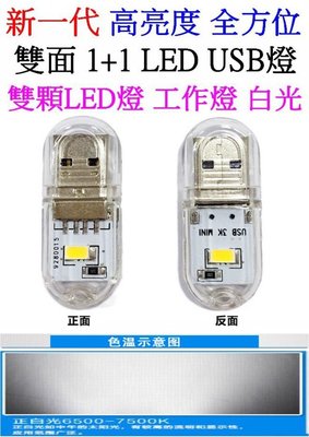 【購生活】超亮 迷你USB燈 2LED 雙面 0.5W*2 LED燈 LED維修燈 LED工作燈 小夜燈 檯燈 露營燈